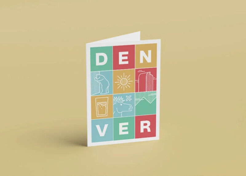 Denver themed folded notecard