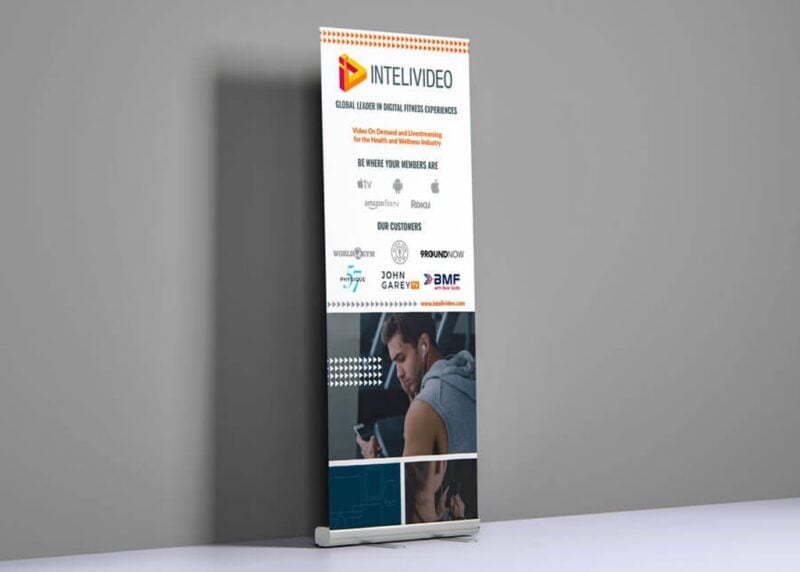 Intelivideo pull-up banner
