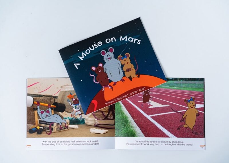 A Mouse on Mars children's perfect bound book