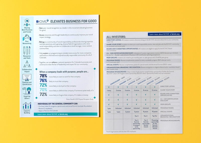 B Civic single-page brochure