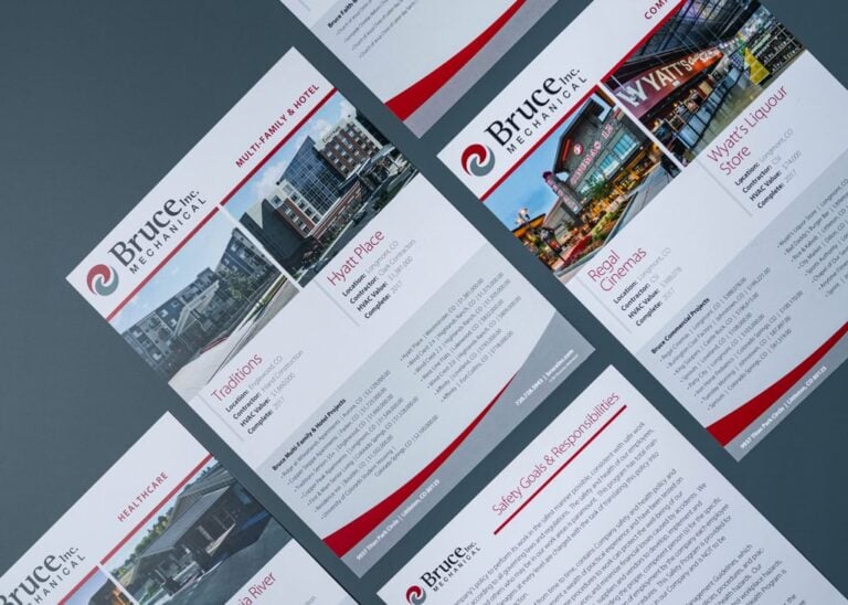 Bruce Mechanical single-page brochure
