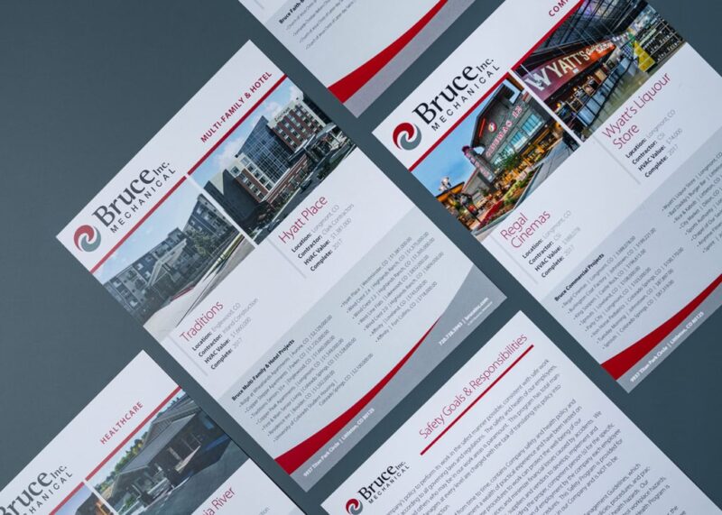 Bruce Mechanical single-page brochure