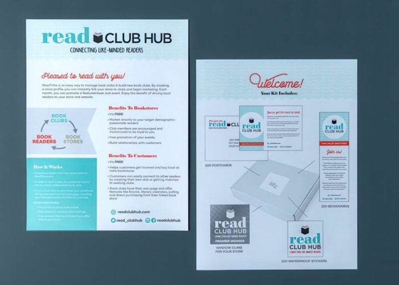 Read Club Hub single-page brochure