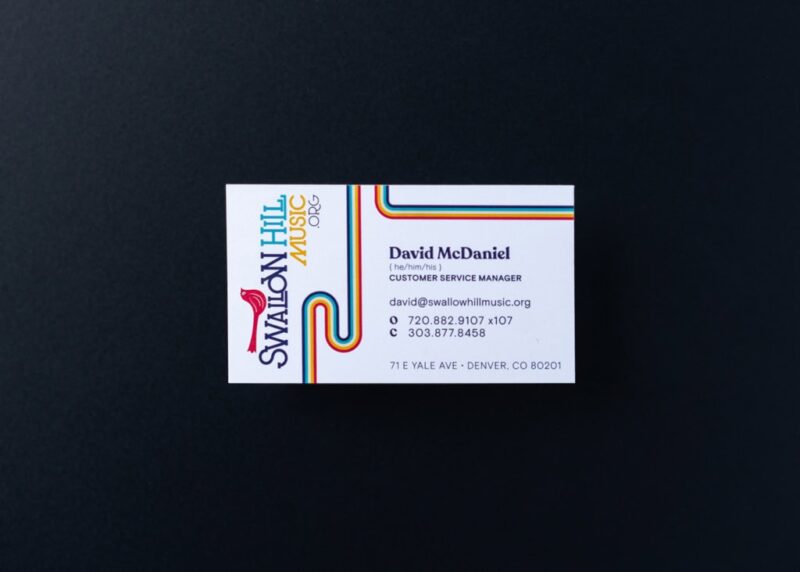 Swallow Hill Music business card