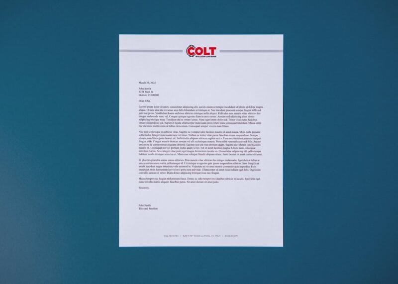 Colt Group letterhead