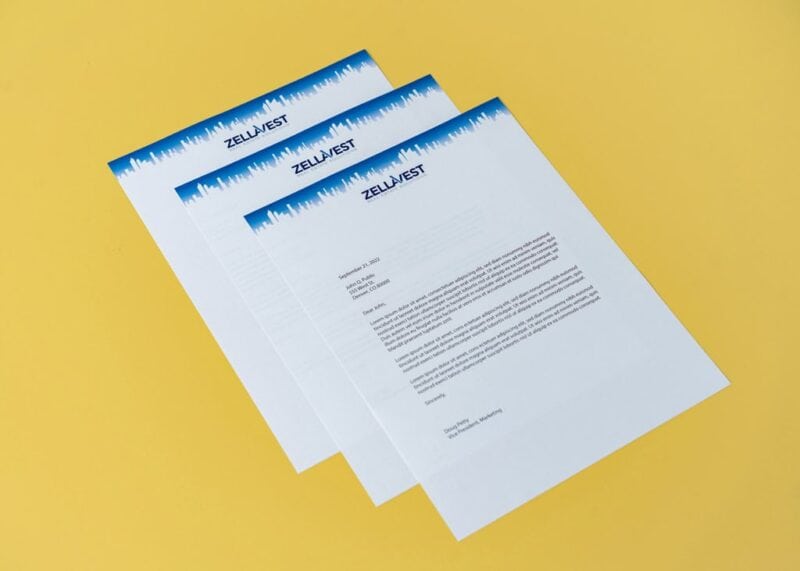 Zellavest letterhead