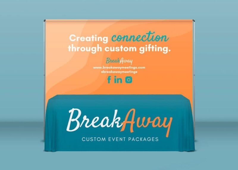 Breakaway Meetings fabric backdrop