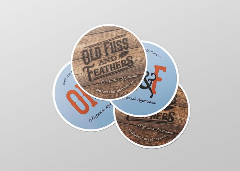 Old Fuss & Feathers stickers
