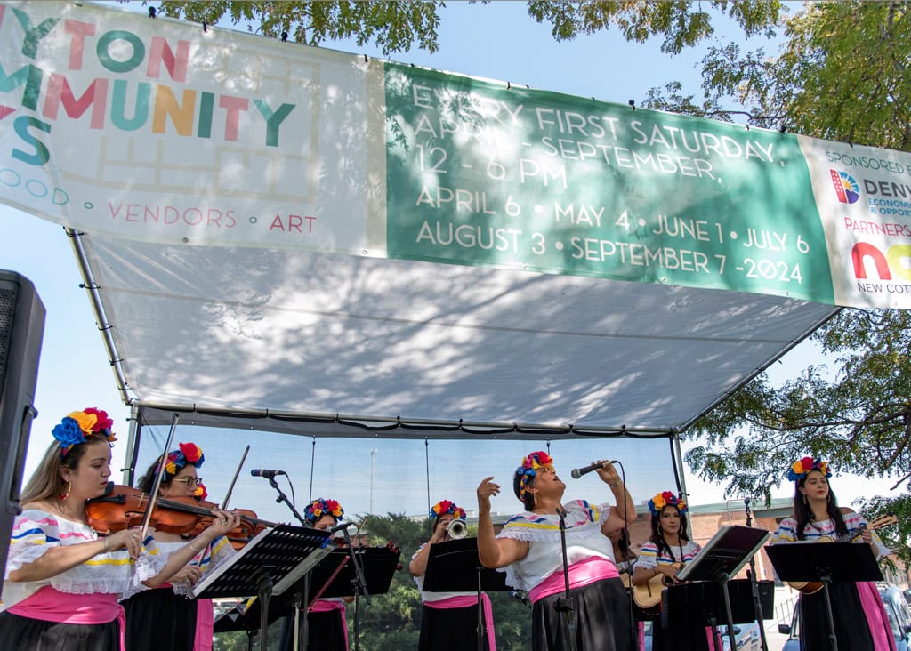 Mesh banner for Clayton Community Days