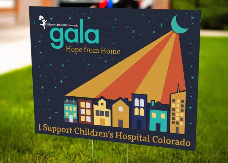 Children's Hospital gala yard sign