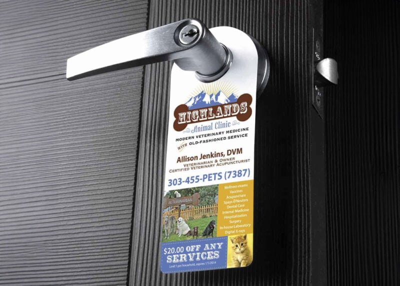 Highlands Animal Clinic door hangers