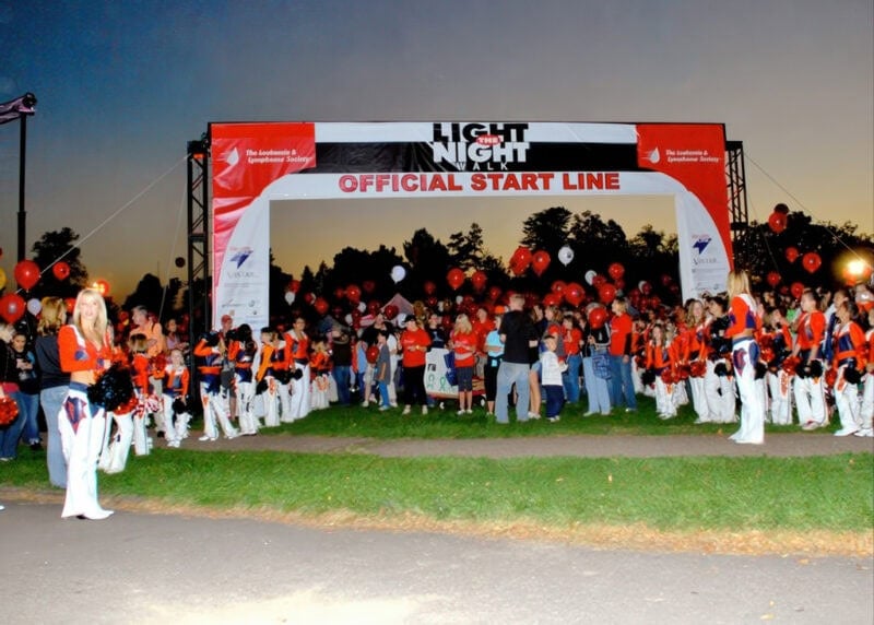 Light the Night event start line banners for the Leukemia & Lymphoma Society