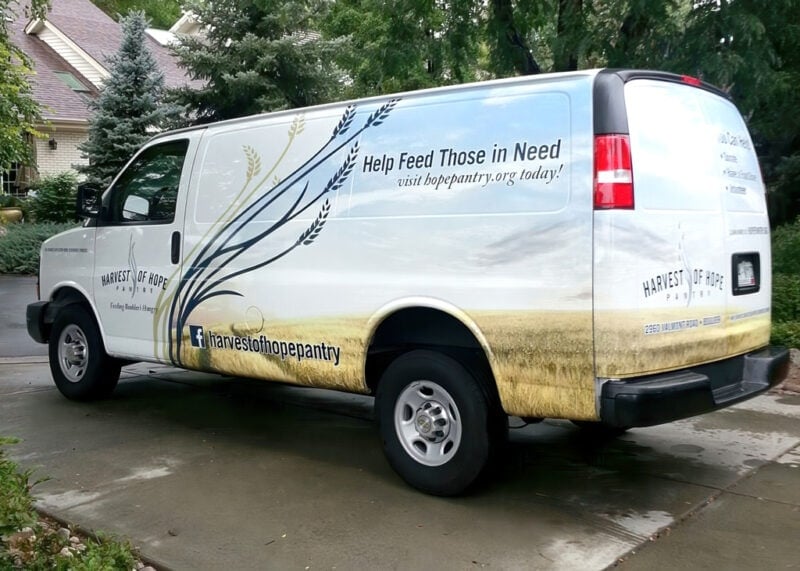 Van graphics for Harvest of Hope Pantry