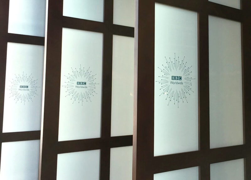 Window graphics for BBC Worldwide printed and installed by YellowDog