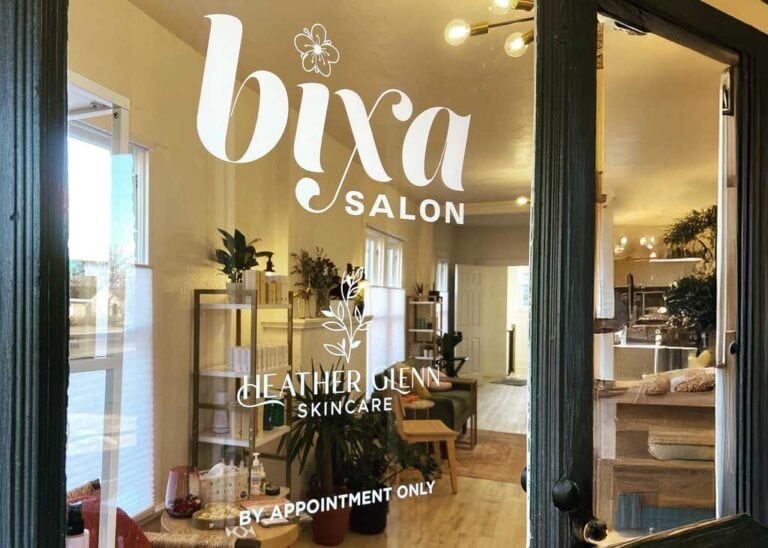 Bixa Salon window graphics by YellowDog