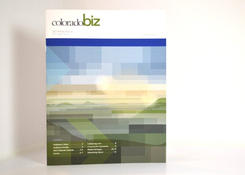 Media planner for ColoradoBiz Magazine printed by YellowDog Denver