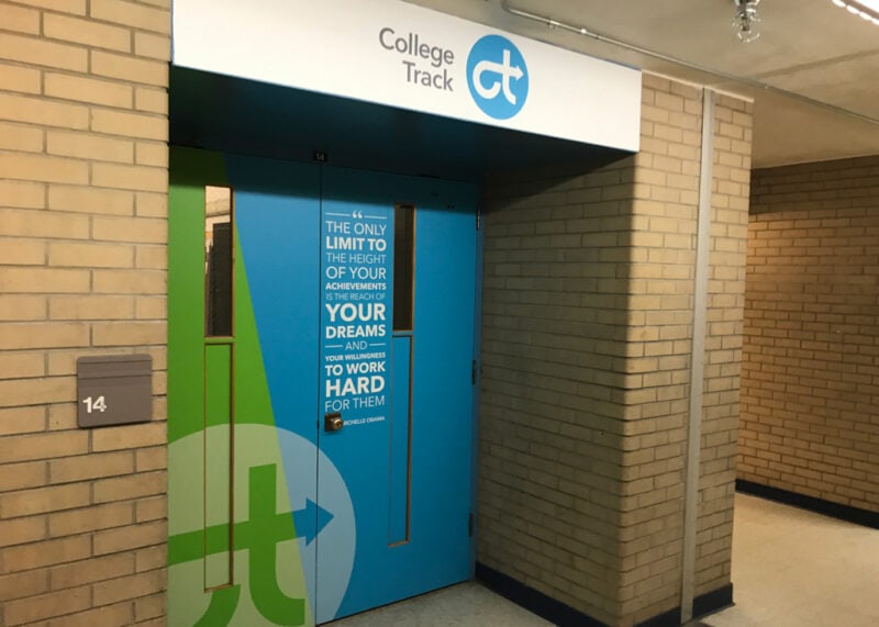 Door and wall graphics for CollegeTrack