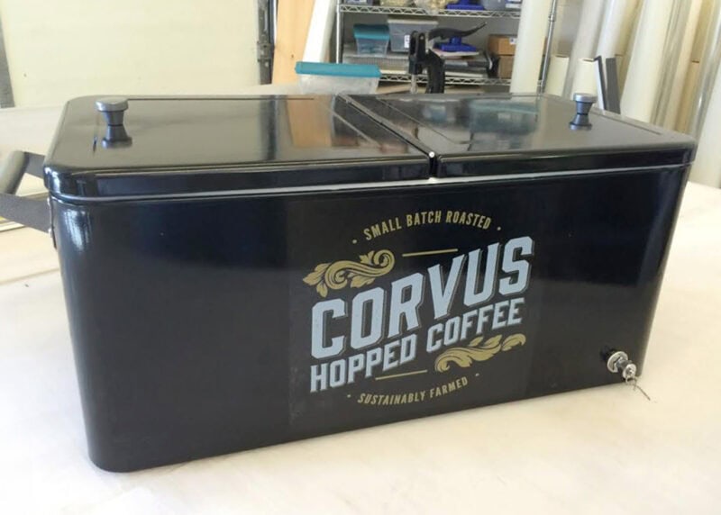 Graphics for Corvus Coffee cooler