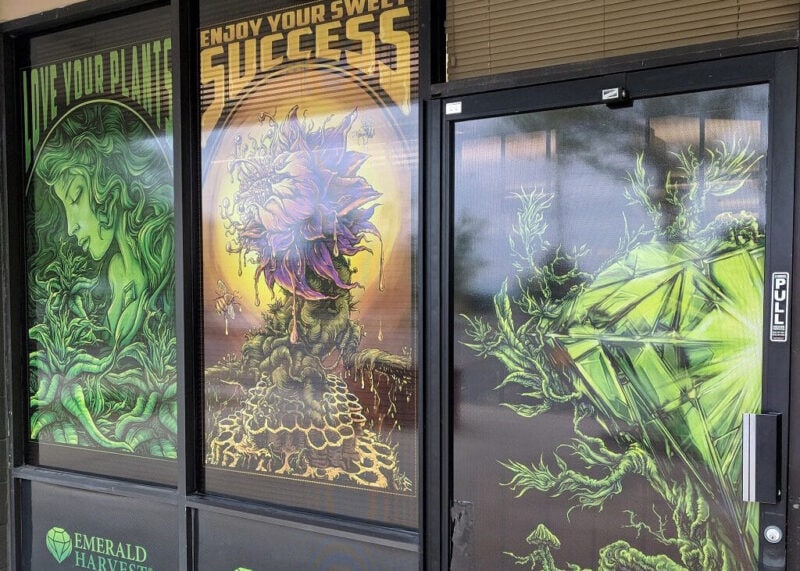 Emerald Harvest window graphics