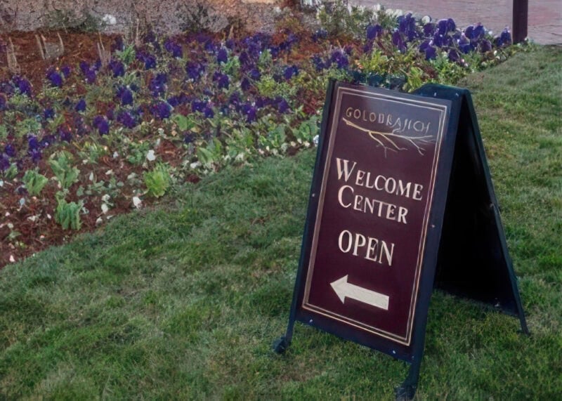 A-frame signage for Goldbranch Properties