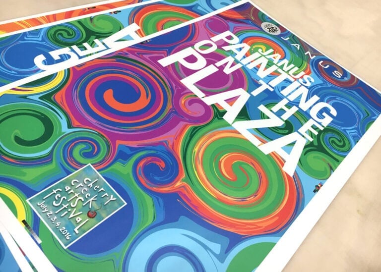 Cherry Creek Arts Festival signage for Janus