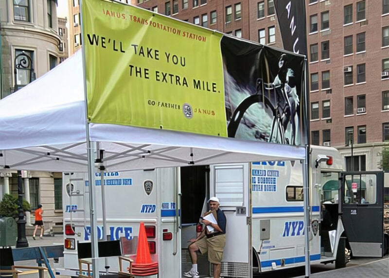 New York City Marathon banners for Janus