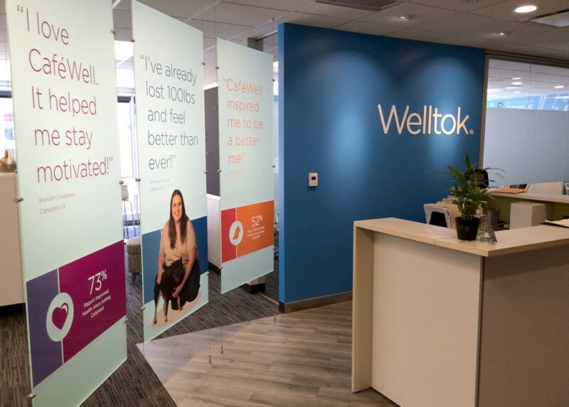 Vinyl on frosted glass for WellTok