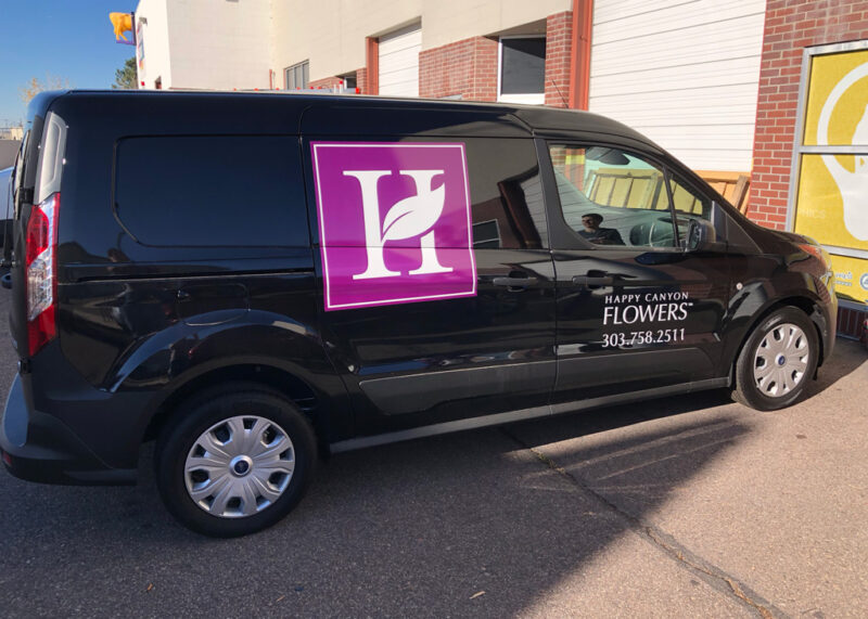 Van graphics for Happy Canyon Flowers