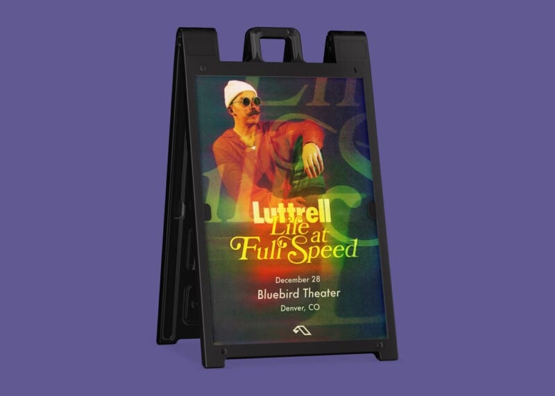 A-frame event signage for the Bluebird Theater