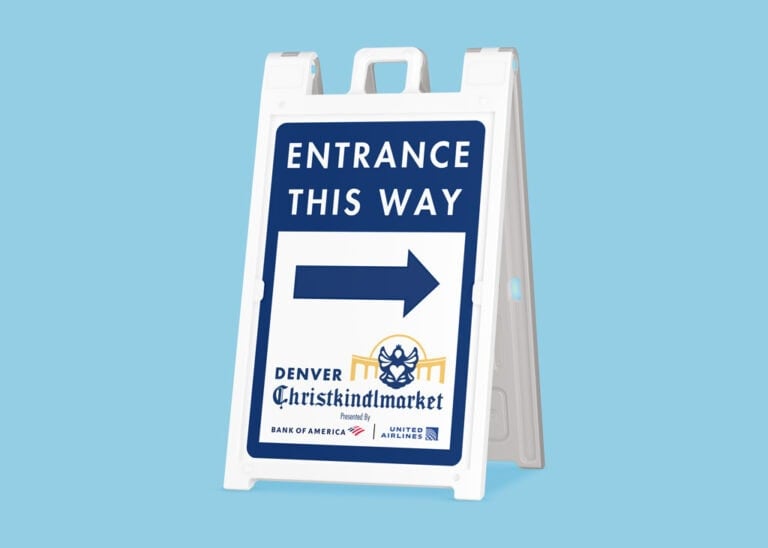 A-frame signage for a German-American Chamber event