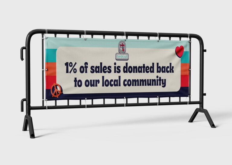 Custom-printed vinyl banner for Birdcall