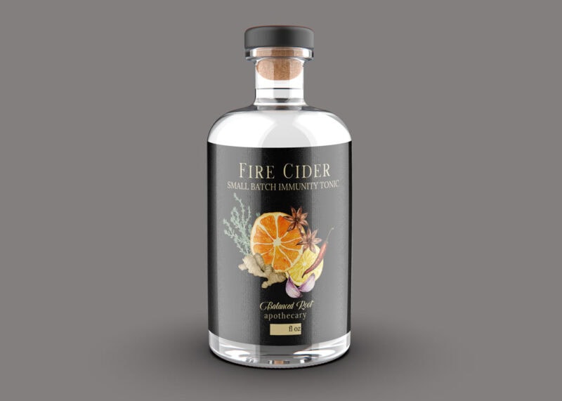 Bottle label for Balanced Root Apothecary