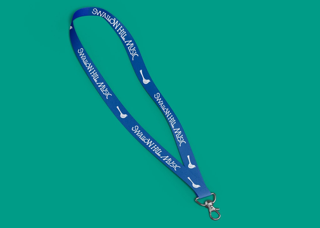 Custom lanyard for Swallow Hill Music