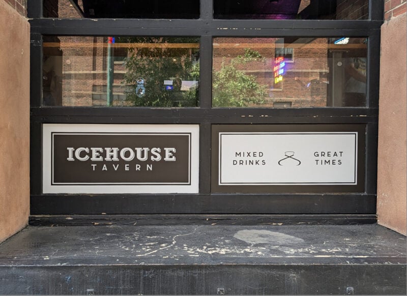 Exterior graphics for the Icehouse Tavern