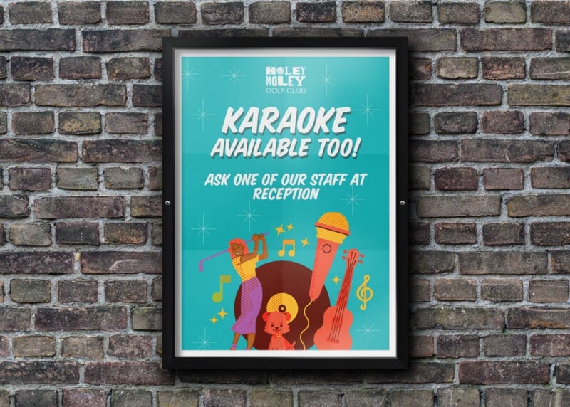 Advertising poster for Holey Moley