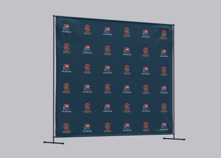 Step and repeat backdrop for Colorado Office of Economic Development