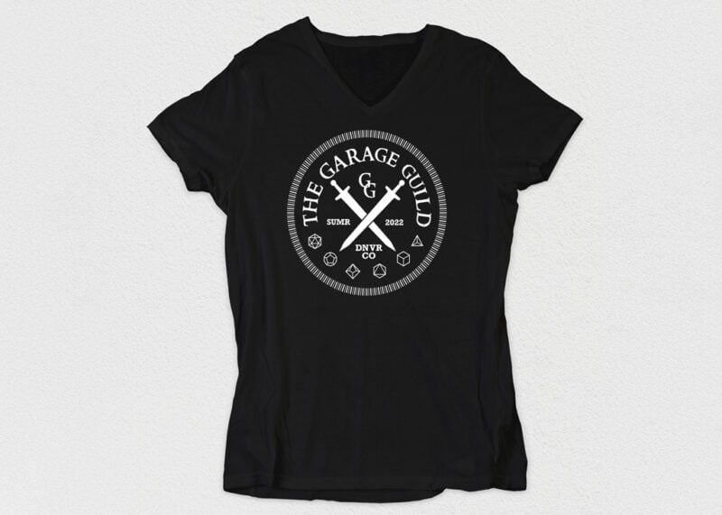 T-shirt design for The Garage Guild