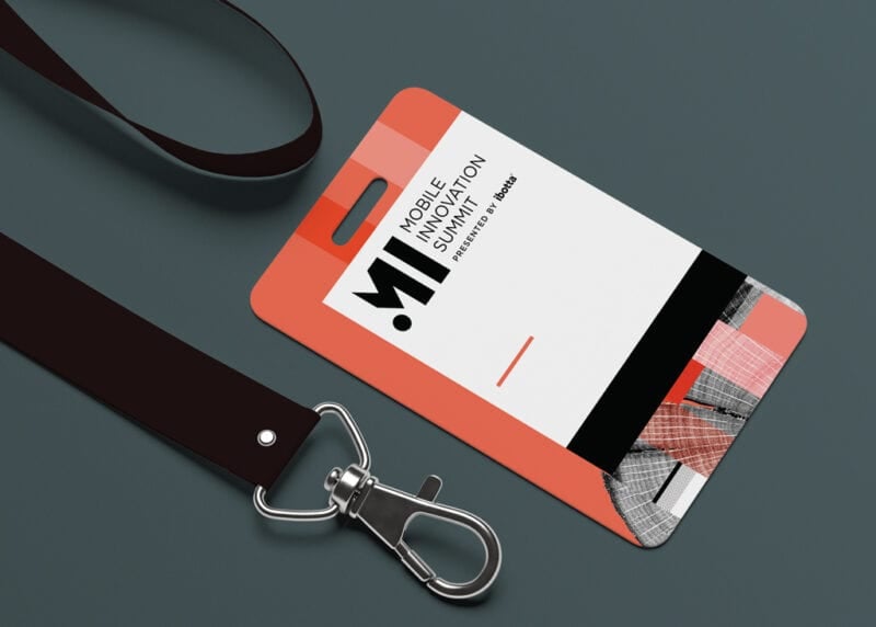 Laminated event badges for the Mobile Information Summit