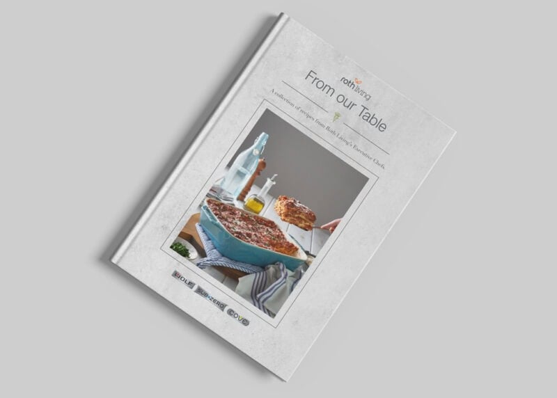 Hardback cookbook for Roth Living