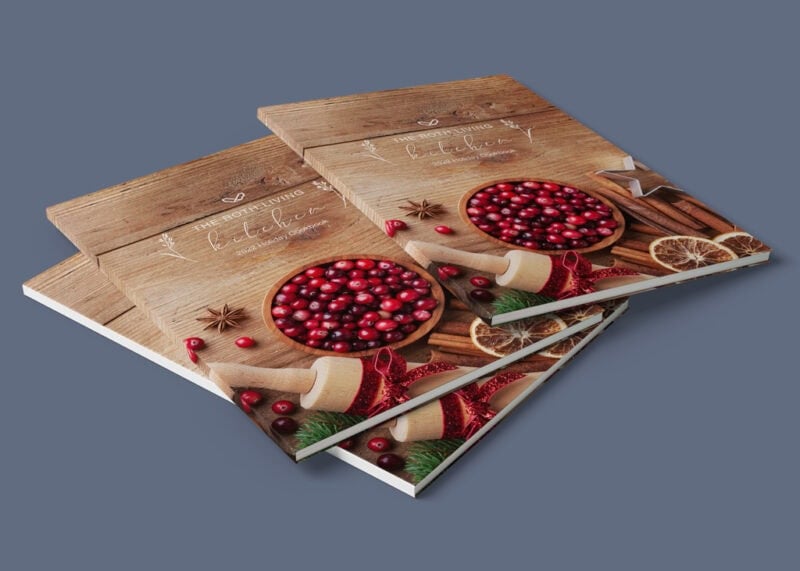 Perfect bound cookbooks for Roth Living