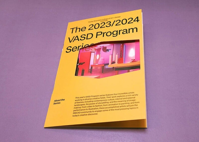 Saddle-stitched booklet for Rocky Mountain College of Art and Design