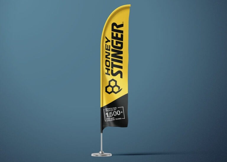 Event feather flags for Honey Stinger