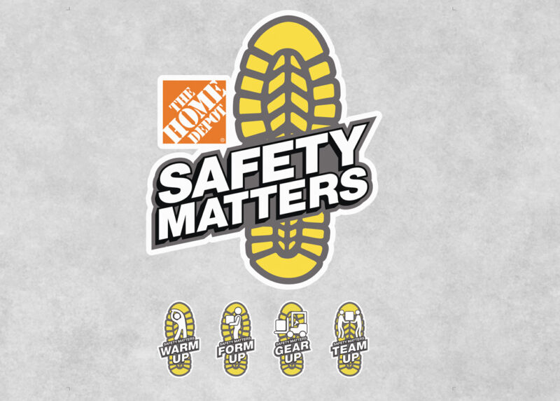 Safety floor graphics for Home Depot