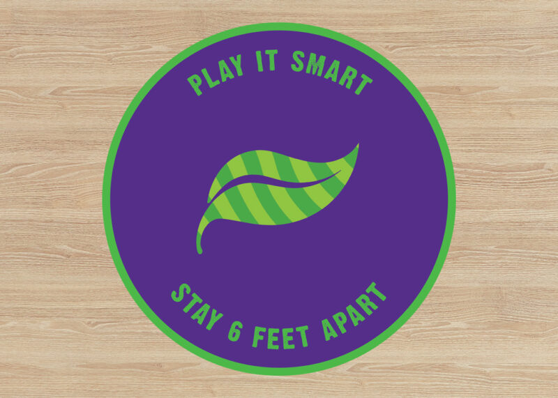 Covid floor graphics for Mad Greens