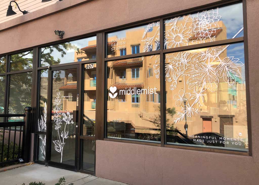 Window Graphics for Middlemist Floral